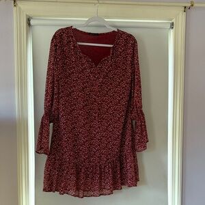 Very J Red Floral dress